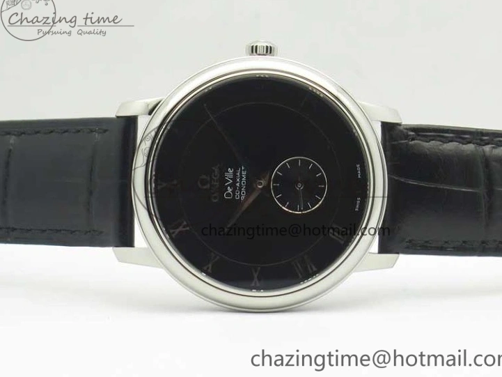 0316 De Ville Prestige Small Second TWF 1:1 Best Edition Black Dial on Black Leather Strap MIYOTA Resilient 8037